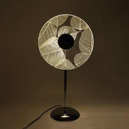 Modern Acrylic Creative Leaf Pattern Design LED Ambient Night Light Table Lamp