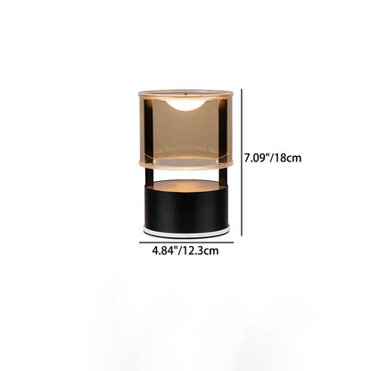 Modern Simplicity PMMA PC Stainless Steel Aluminum Cylinder LED Table Lamp For Bedside