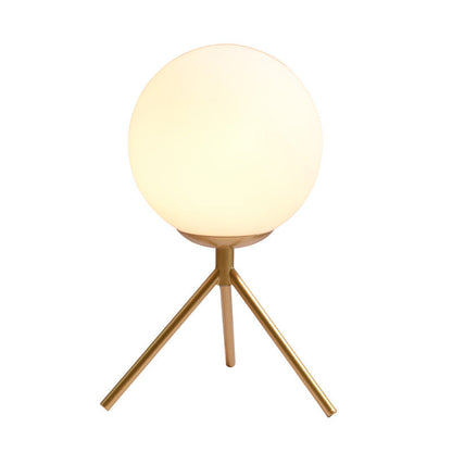 Contemporary Nordic Iron Glass Ball Bracket 1-Light Table Lamp For Bedside
