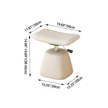 Contemporary Simplicity Rectangular Faux Leather Upholstered Height Adjustable Vanity Stool For Bedroom