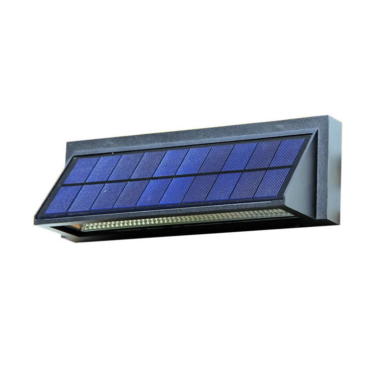 Outdoor Solar Waterproof Rectangular Slant LED Patio Wall Sconce Lamp
