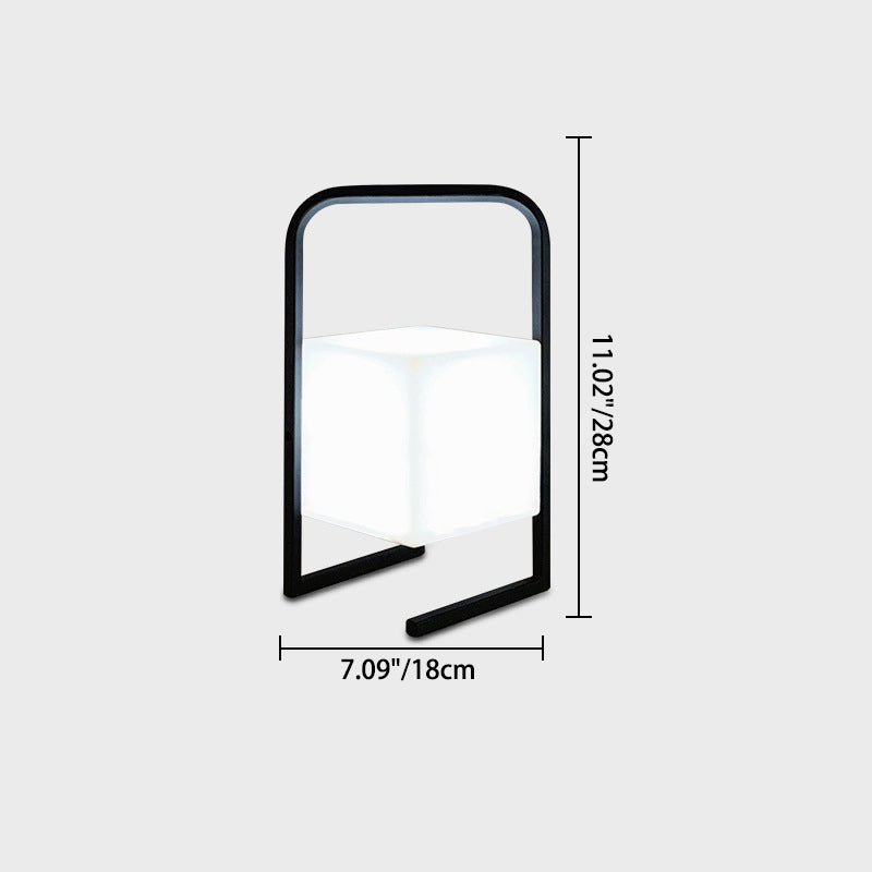 Contemporary Nordic Metal PE Ball Egg Cube Cylinder LED Hanging Rechargeable Table Lamp For Bedside