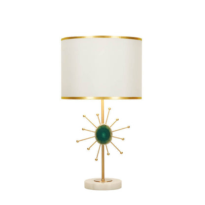 European Light Luxury Fabric Agate Base 1-Light Table Lamp