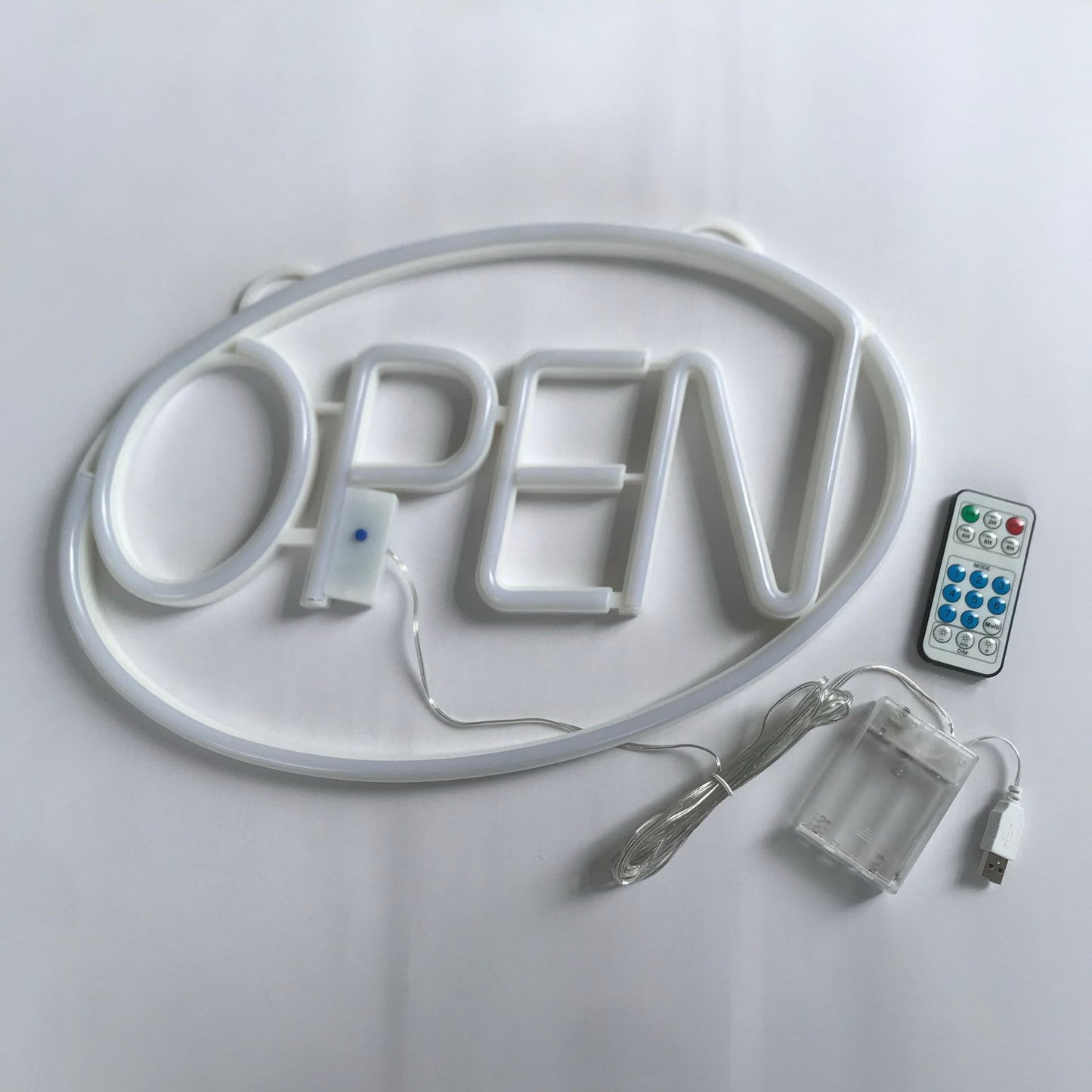 Modern Art Deco Waterproof PS OPEN LED Outdoor Hanging Neon Wall Sconce Lamp For Dining Room