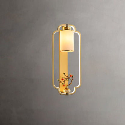 مصباح حائط LED بتصميم عقدة حلقية من النحاس الصيني الحديث 