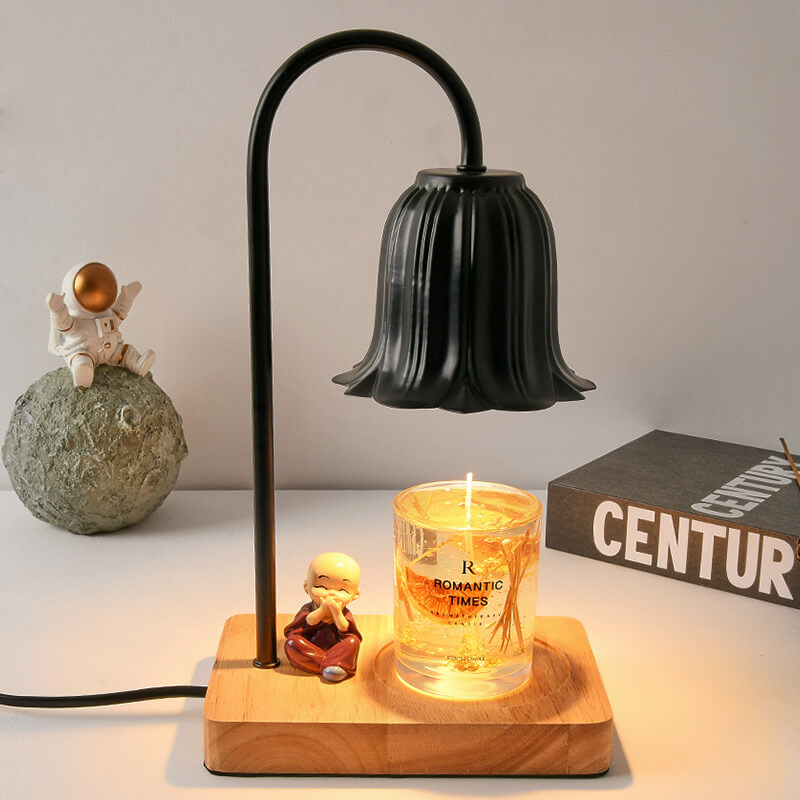 European Log Hardware Timing 1-Light Melting Wax Table Lamp