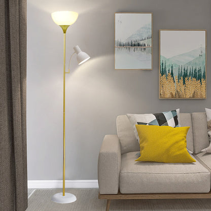 Modern Minimalist Half Circle Iron 2-Light Standing Floor Lamp For Living Room