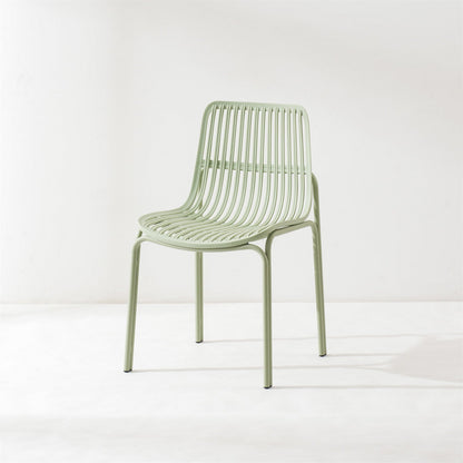 Modern Minimalist Square Cushion Plastic Metal Dining Chair Backrest For Dining Room