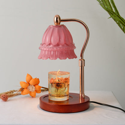 European Orchid Glass Marble Liftable 1-Light Melting Wax Table Lamp