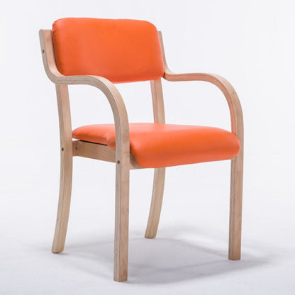 Contemporary Nordic Wood Cotton Linen Fabric PU Leather Velvet Sponge Square Dining Chair Backrest Armrest For Dining Room