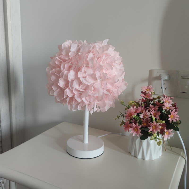Modern Creative Fabric Flower Ball 1-Light Table Lamp
