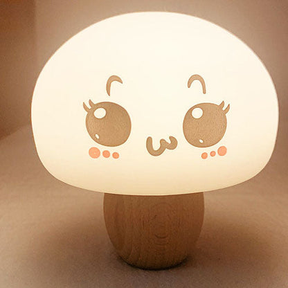Modern Creative Mushroom Color-changing Log Silicone Pat Night Light Table Lamp