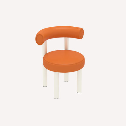 Contemporary Nordic Round Artificial Leather Iron Frame Vanity Stool Arc Back For Bedroom
