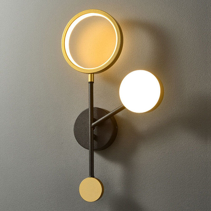 مصباح حائط LED من الأكريليك بتصميم حلقة مصباح ألومنيوم إبداعي حديث 