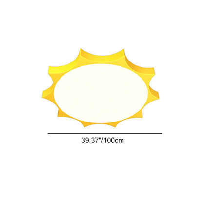 Modern Children's Sun Iron Acrylic Frosted LED Flush Mount Ceiling Light