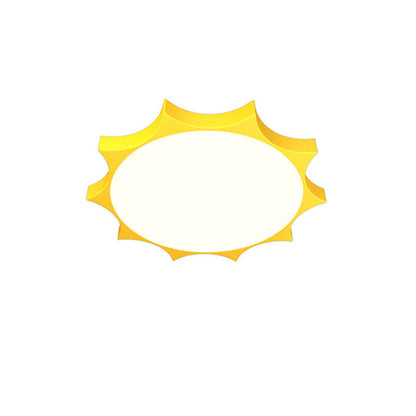 Modern Children's Sun Iron Acrylic Frosted LED Flush Mount Ceiling Light
