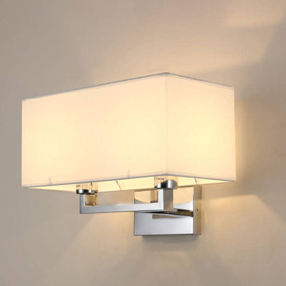 Modern Minimalist Solid Color Rectangular Iron Fabric 1-Light Wall Sconce Lamp