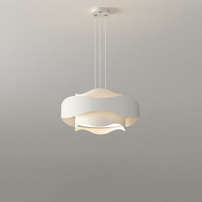 Nordic Creative Wave Strip Round Acrylic LED Island Light Chandelier