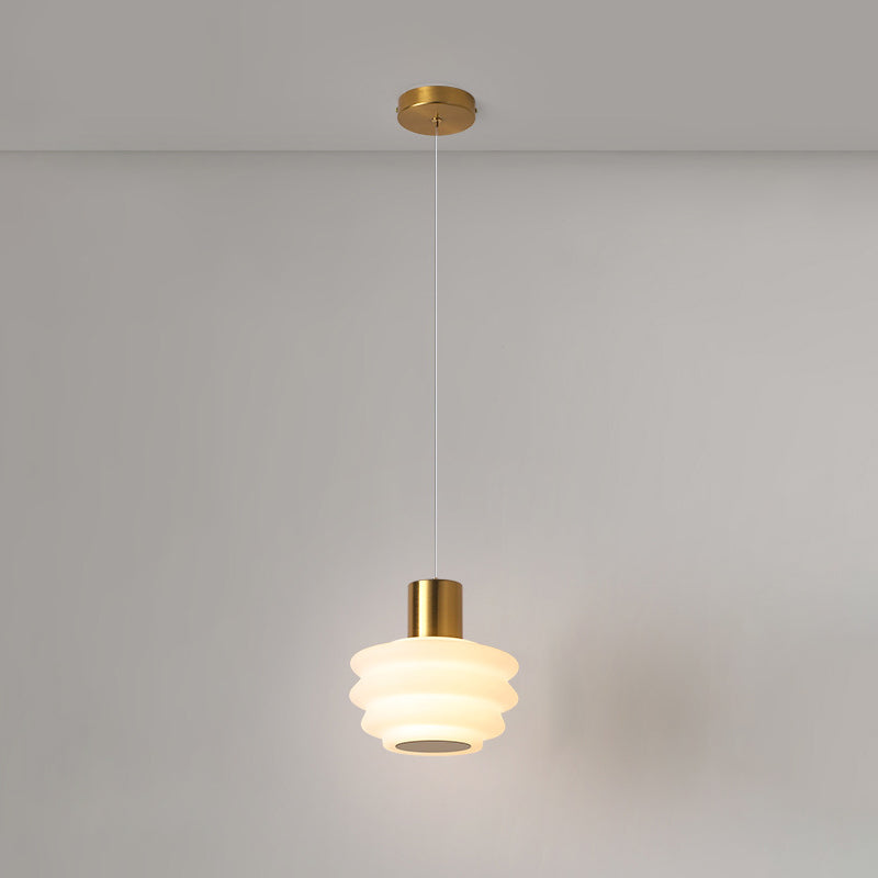 Contemporary Scandinavian Multi Tier Round Iron Rolled Plastic LED Pendant Light For Bedroom