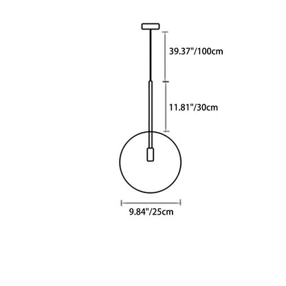 Modern Minimalist Round Ball Bubble Iron Glass 1-Light Pendant Light For Study