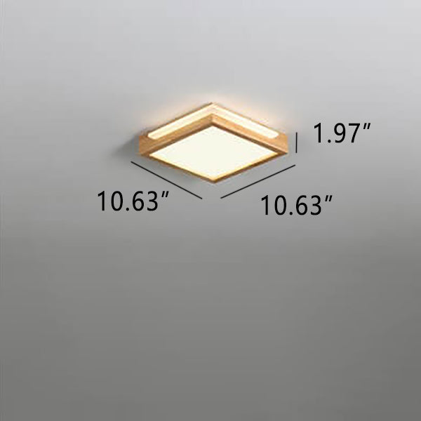 مصباح LED مربع بسيط من الخشب الصلب بتصميم نورديك 