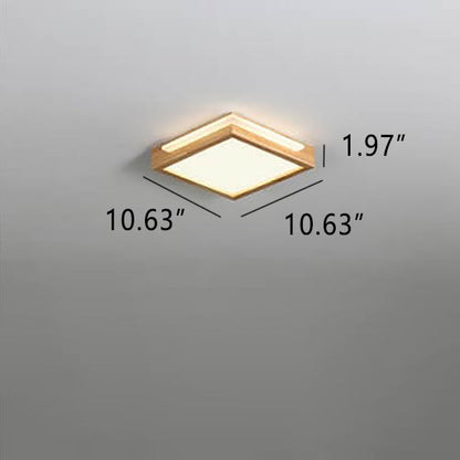مصباح LED مربع بسيط من الخشب الصلب بتصميم نورديك 