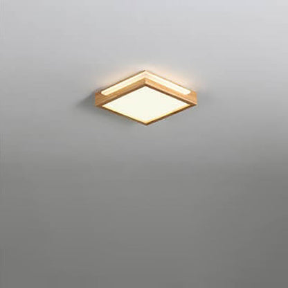 مصباح LED مربع بسيط من الخشب الصلب بتصميم نورديك 