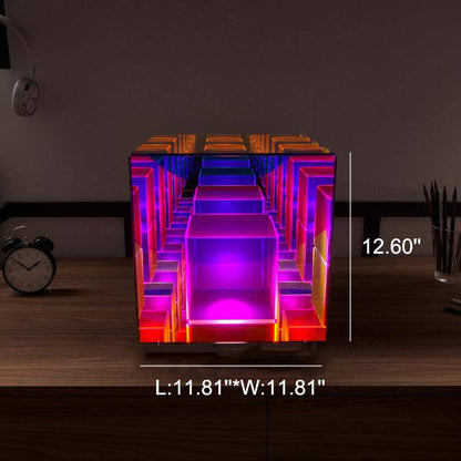 Modern Acrylic RGB Line Rubik's Cube LED Table Lamp