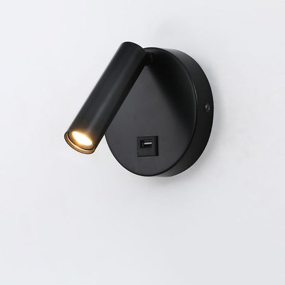 Modern Minimalist Rotatable Cylinder Aluminum Iron LED Wall Sconce Lamp For Living Room