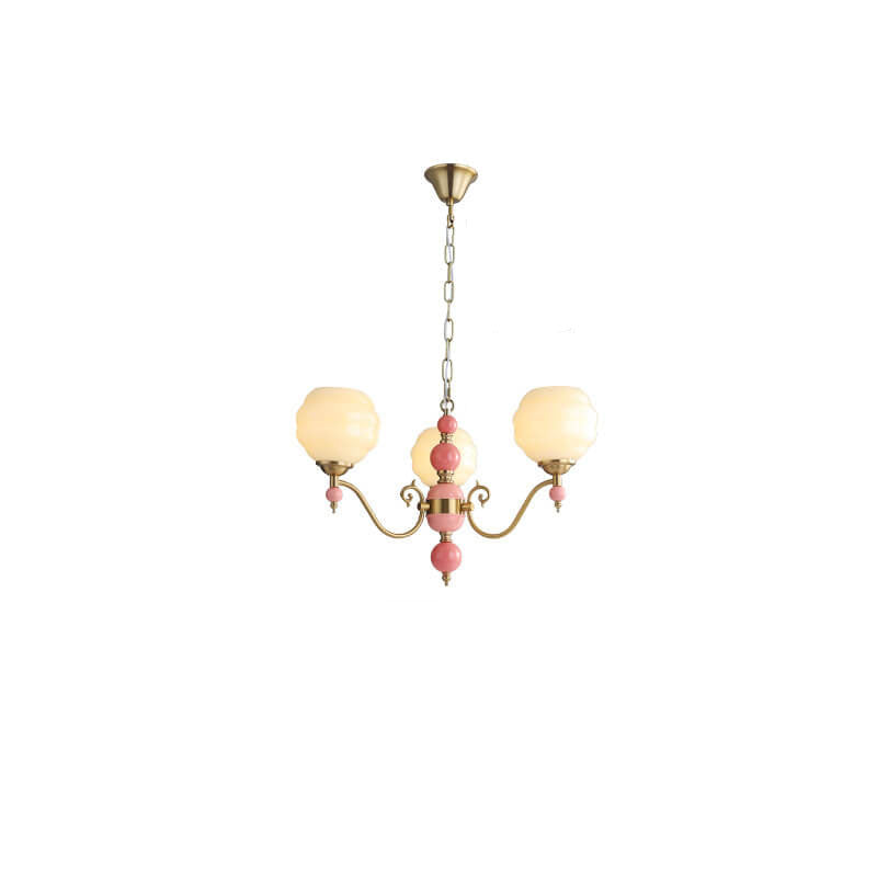 Modern Simple Rustic Iron Glass 3/5-Light Chandelier