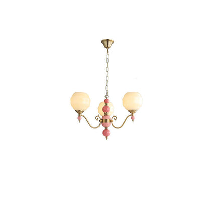 Modern Simple Rustic Iron Glass 3/5-Light Chandelier