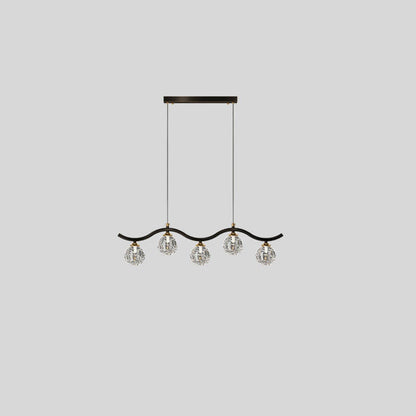 Modern Luxury Glass Magic Bean Brass Curve 5/7 Light Island Light Chandelier