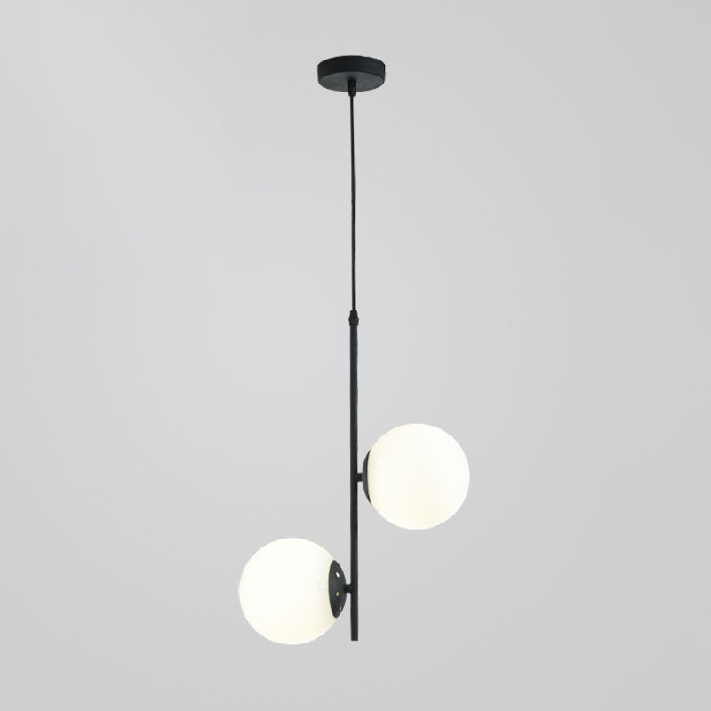 Modern Minimalist Iron Glass 2-Light Chandelier