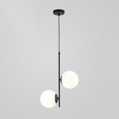Modern Minimalist Iron Glass 2-Light Chandelier