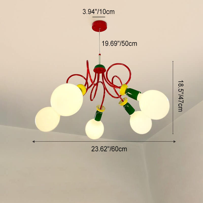Modern Minimalist Iron Colored Fruit 2/3/5-Light Chandelier