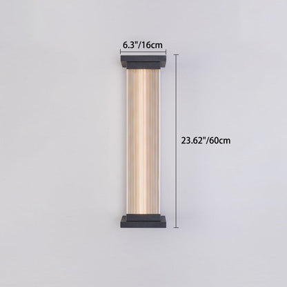 Modern Minimalist Waterproof Striped Rectangle Stainless Steel Acrylic Wall Sconce Lamp For Outdoor Patio