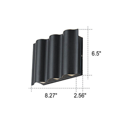 Modern Wave Aluminum Waterproof LED Outdoor Wall Sconce Lamp