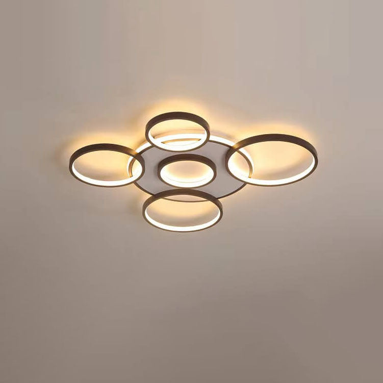 Modern Light Luxury Circular Combination Aluminum LED Flush Mount Ceiling Light