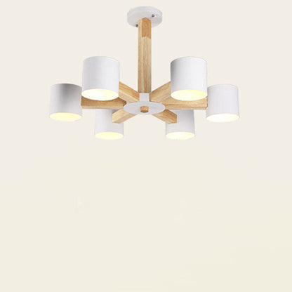 Scandinavian Minimalist Log 6/8-Light Island Light Chandelier