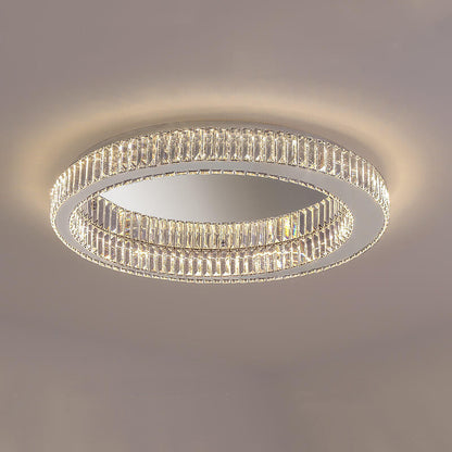 Modern Round Flush Mount Lighting Crystal LED Ceiling Light