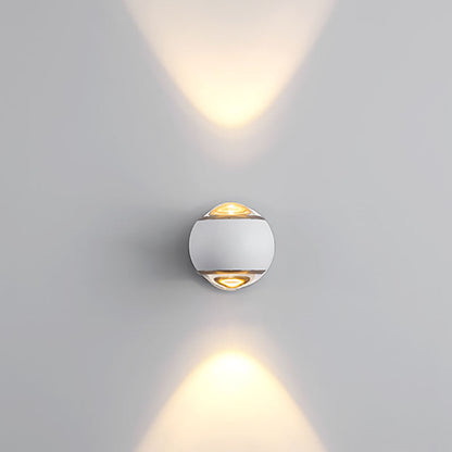 Contemporary Nordic Aluminum Semicircle Up And Down Luminous LED Spotlight Wall Sconce Lamp For Bedroom