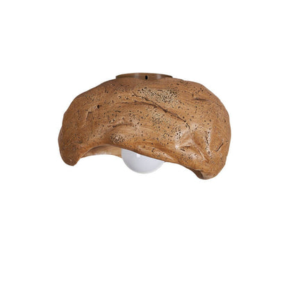 Japanese Creative Resin Rock Texture 1-Light Flush Mount Ceiling Light