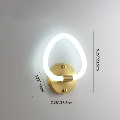 مصباح حائط LED عصري إبداعي من النحاس الأكريليك على شكل بيضاوي على شكل ستة وثمانية أحرف للممر 