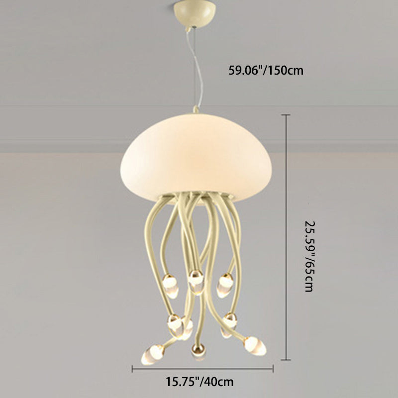 ثريات LED حديدية أكريليكية معاصرة على شكل قنديل البحر لغرفة النوم 