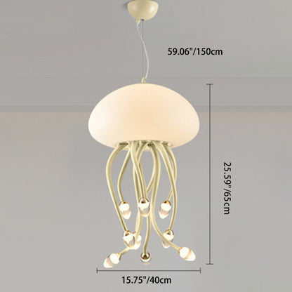 ثريات LED حديدية أكريليكية معاصرة على شكل قنديل البحر لغرفة النوم 