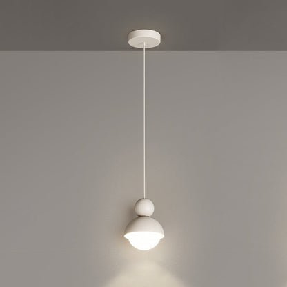 Modern Minimalist Cream Round Bowl Cone Iron 1-Light Pendant Light For Living Room