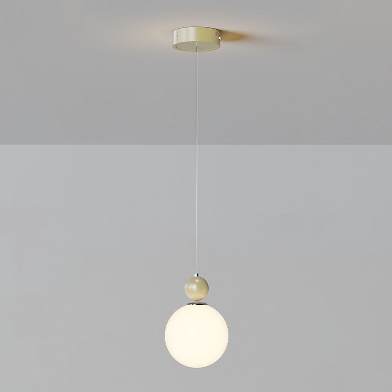 Modern Simplicity Iron Glass Long Line Flower Ball 1-Light Pendant Light For Bedroom