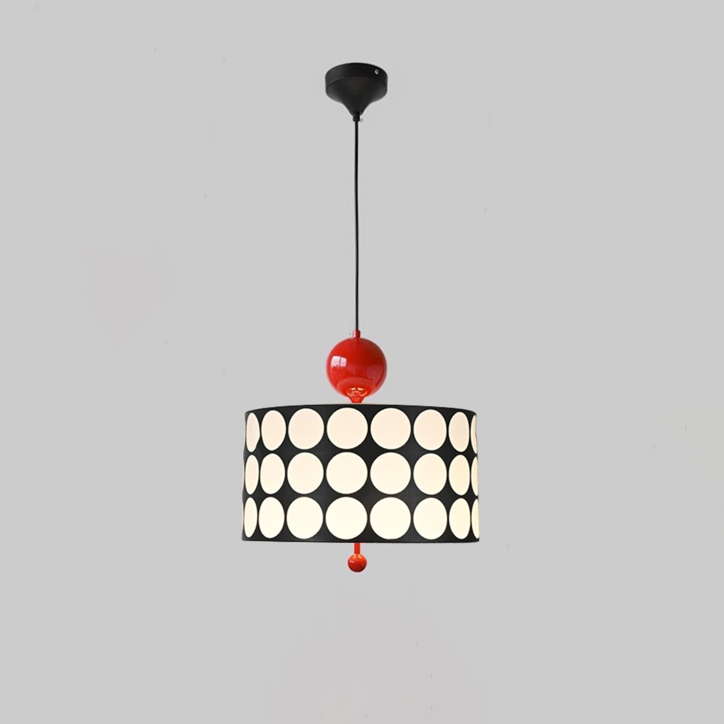 Contemporary Retro Drum Checkerboard Leather Lampshade 3-Light Pendant Light For Dining Room