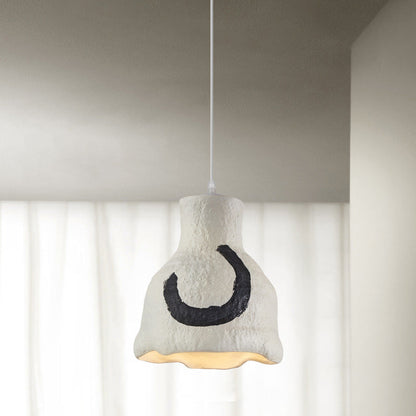 Contemporary Nordic Polystyrene Pudding Moon 1-Light Pendant Light For Dining Room