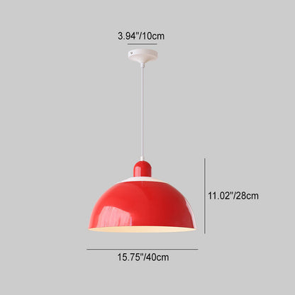 Contemporary Scandinavian Creative Geometric Dome Iron 1-Light Pendant Light For Dining Room